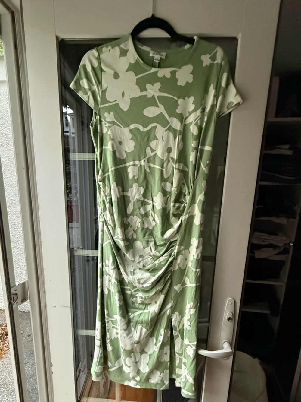 Light Green Floral T-Shirt Dress